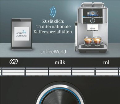 Siemens Kaffee-Vollautomat TI9575X7DE EQ.9 plus connect s700 Silber-Schwarz