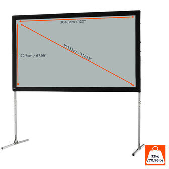 celexon Faltrahmen Leinwand Mobil Expert 305 x 172cm, R&uuml;ckprojektion 