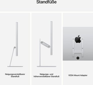 Apple LED-Monitor Studio Display - Nanotexturglas neigungs und h&ouml;henverstellbar Silber