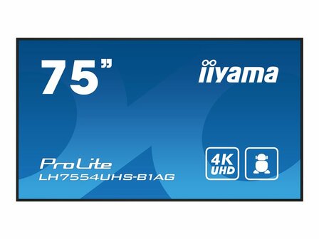iiyama ProLite LH7554UHS-B1AG 190 cm (75&quot;) Klasse (189.3 cm (74.5&quot;) sichtbar) LCD-Display mit LED-Hintergrundbeleuchtung - 4K - f&uuml;r Digital Signage
