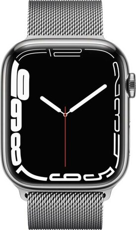 Apple Smartwatch Series 7 GPS + Cellular, 45mm Edelstahl silbernes Mila Silber