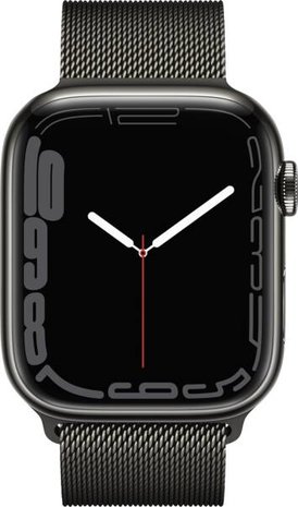 Apple Smartwatch Series 7 GPS + Cellular, 45mm Edelstahl graphitf. Mila Graphit