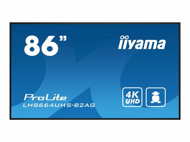 iiyama ProLite LH8664UHS-B2AG 218 cm (86") Klasse (217.4 cm (85.6") sichtbar) LCD-Display mit LED-Hintergrundbeleuchtung - 4K - für Digital Signage
